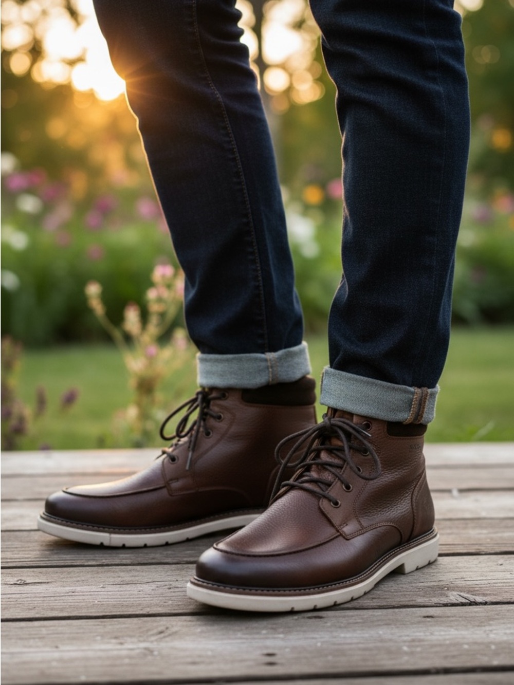 Franco Fortino Men's Brown Leather Chukka Boots — Classic Lace-Up Ankle Boots 12